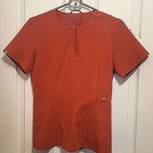 FIGS Slim Henley Top, Auburn,XXS